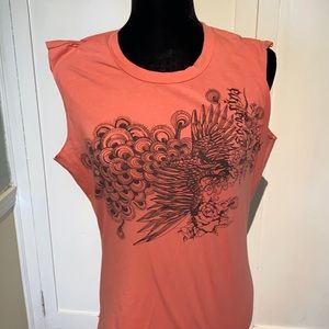 Fornarina Coral Phoenix Print Graphic Top SzL